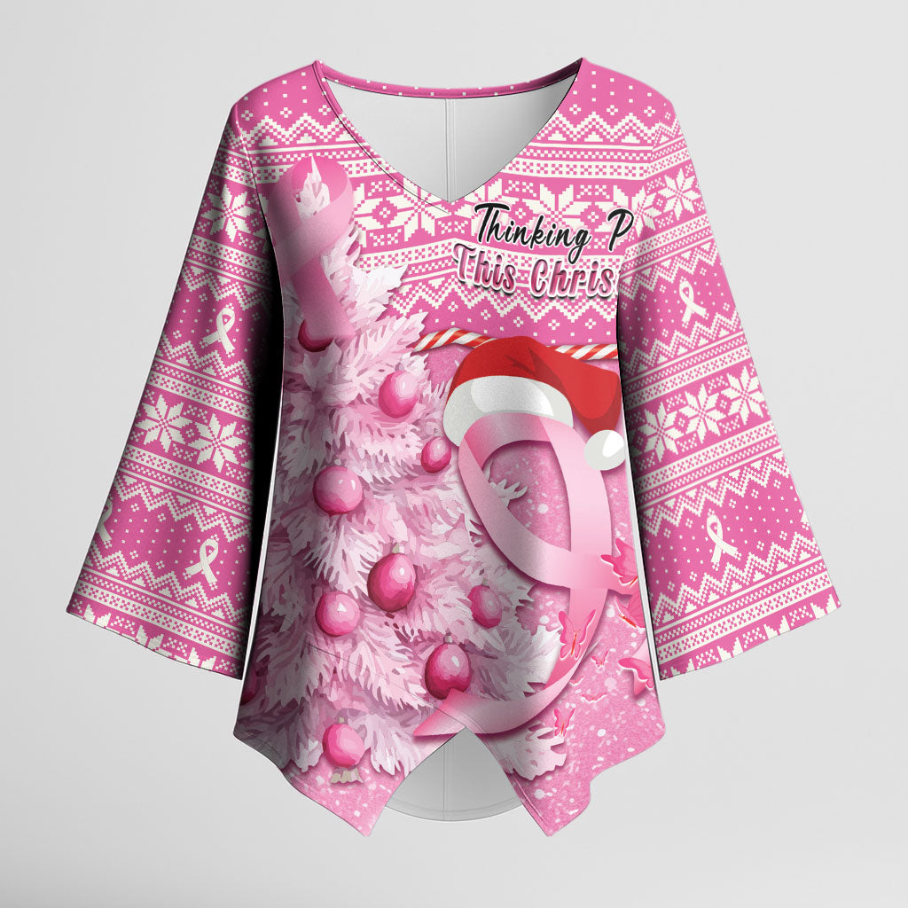 Personalised Australia Breast Cancer Awareness Month Kimono Sleeve Blouse Thinking Pink This Christmas
