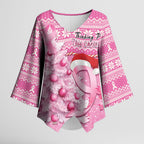 Personalised Australia Breast Cancer Awareness Month Kimono Sleeve Blouse Thinking Pink This Christmas
