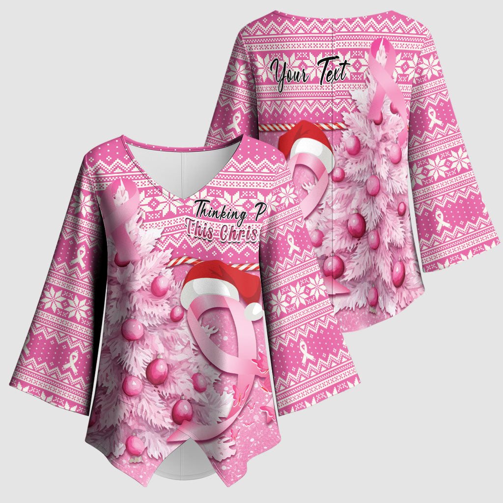 Personalised Australia Breast Cancer Awareness Month Kimono Sleeve Blouse Thinking Pink This Christmas