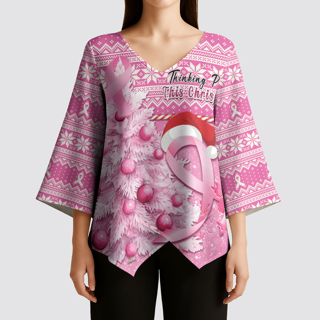 Personalised Australia Breast Cancer Awareness Month Kimono Sleeve Blouse Thinking Pink This Christmas