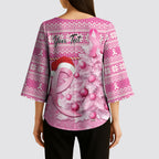 Personalised Australia Breast Cancer Awareness Month Kimono Sleeve Blouse Thinking Pink This Christmas