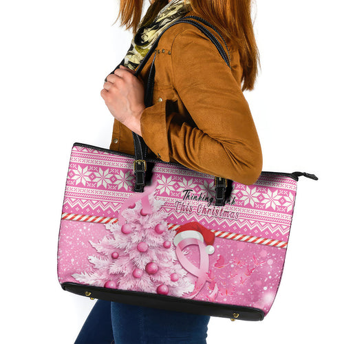 Australia Breast Cancer Awareness Month Leather Tote Bag Thinking Pink This Christmas
