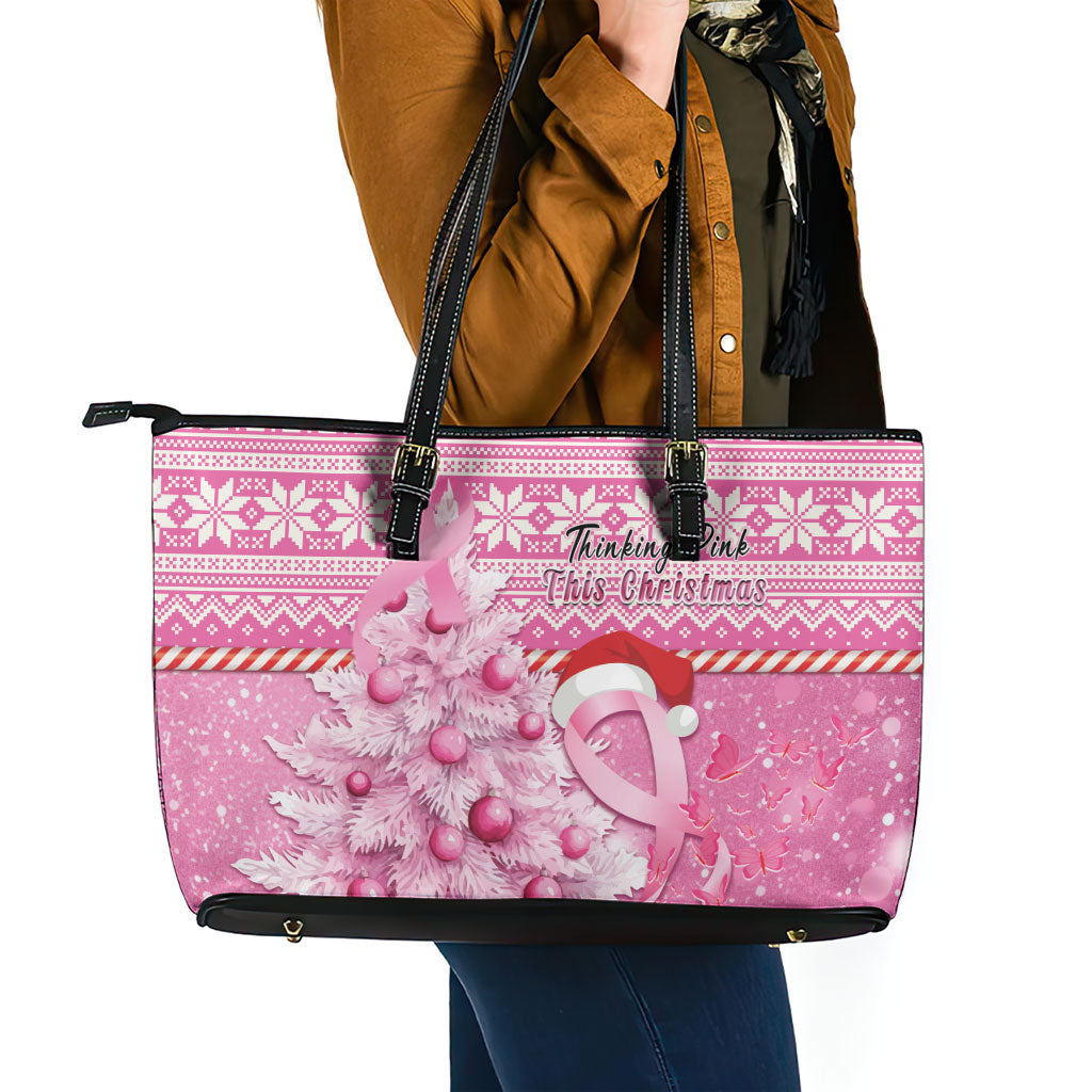 Australia Breast Cancer Awareness Month Leather Tote Bag Thinking Pink This Christmas