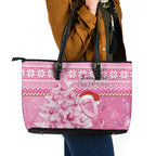 Australia Breast Cancer Awareness Month Leather Tote Bag Thinking Pink This Christmas