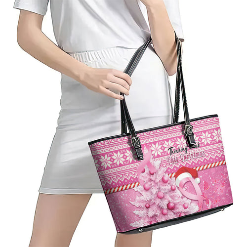 Australia Breast Cancer Awareness Month Leather Tote Bag Thinking Pink This Christmas