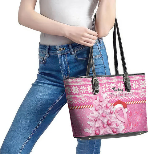 Australia Breast Cancer Awareness Month Leather Tote Bag Thinking Pink This Christmas