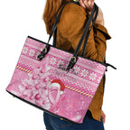 Australia Breast Cancer Awareness Month Leather Tote Bag Thinking Pink This Christmas