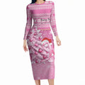Personalised Australia Breast Cancer Awareness Month Long Sleeve Bodycon Dress Thinking Pink This Christmas