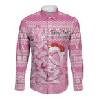 Personalised Australia Breast Cancer Awareness Month Long Sleeve Button Shirt Thinking Pink This Christmas