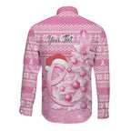 Personalised Australia Breast Cancer Awareness Month Long Sleeve Button Shirt Thinking Pink This Christmas