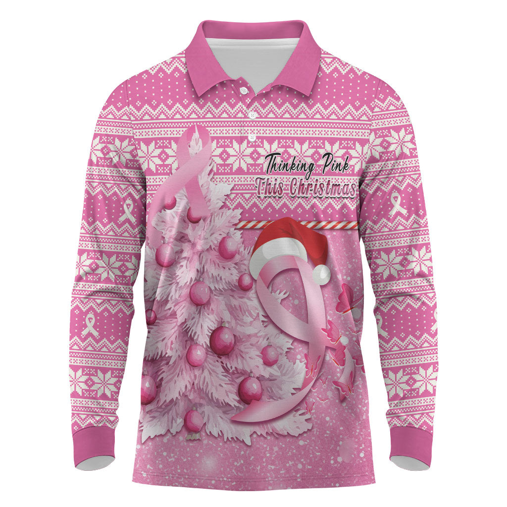 Personalised Australia Breast Cancer Awareness Month Long Sleeve Polo Shirt Thinking Pink This Christmas