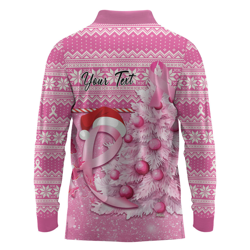 Personalised Australia Breast Cancer Awareness Month Long Sleeve Polo Shirt Thinking Pink This Christmas