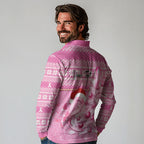 Personalised Australia Breast Cancer Awareness Month Long Sleeve Polo Shirt Thinking Pink This Christmas