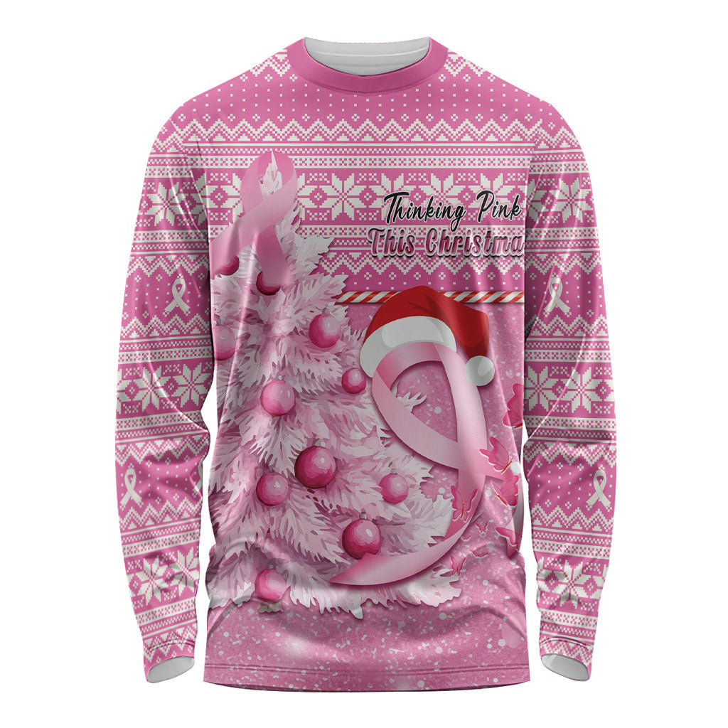Personalised Australia Breast Cancer Awareness Month Long Sleeve Shirt Thinking Pink This Christmas