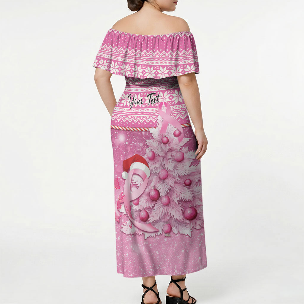 Personalised Australia Breast Cancer Awareness Month Off Shoulder Maxi Dress Thinking Pink This Christmas