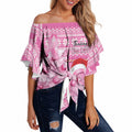 Personalised Australia Breast Cancer Awareness Month Off Shoulder Wrap Waist Top Thinking Pink This Christmas