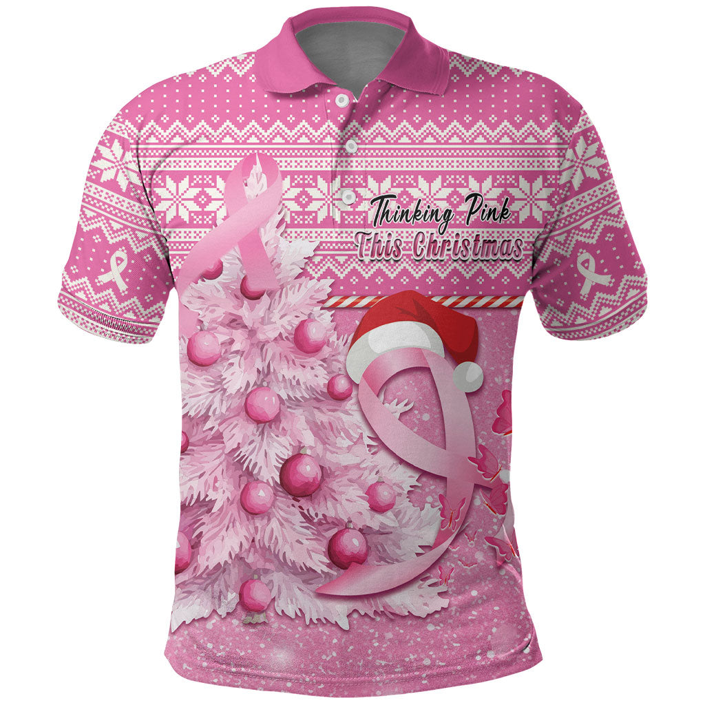 Personalised Australia Breast Cancer Awareness Month Polo Shirt Thinking Pink This Christmas