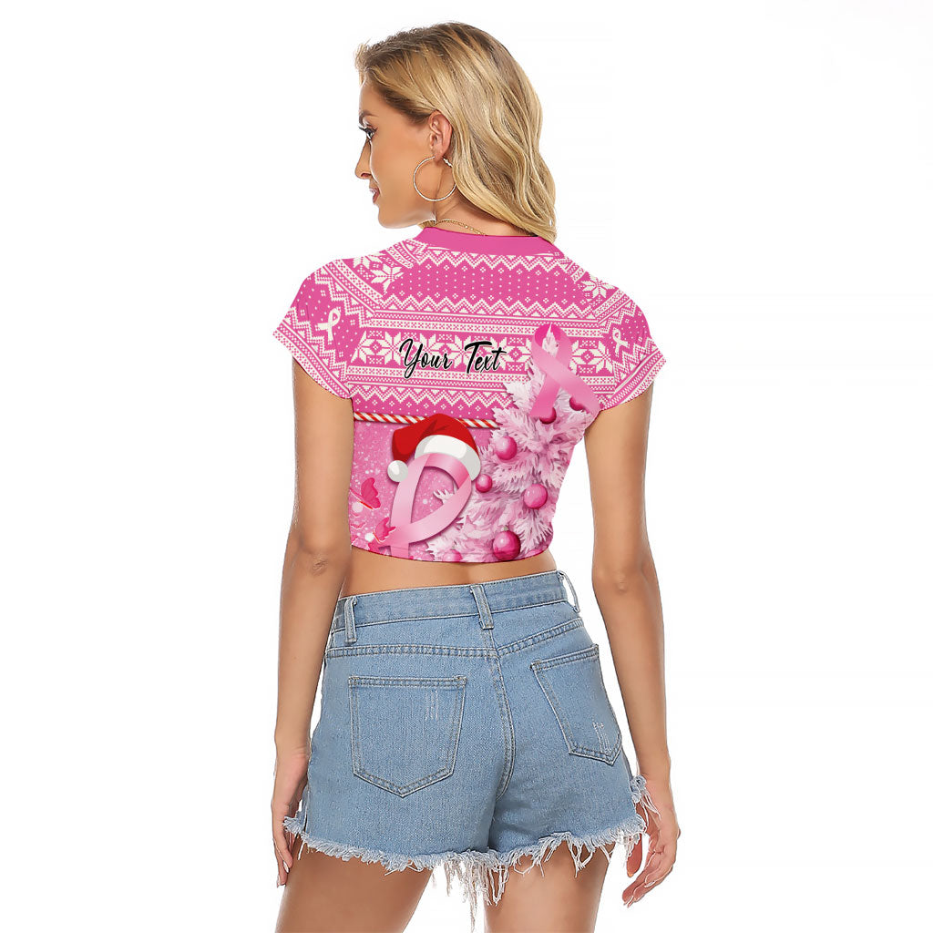 Personalised Australia Breast Cancer Awareness Month Raglan Cropped T Shirt Thinking Pink This Christmas