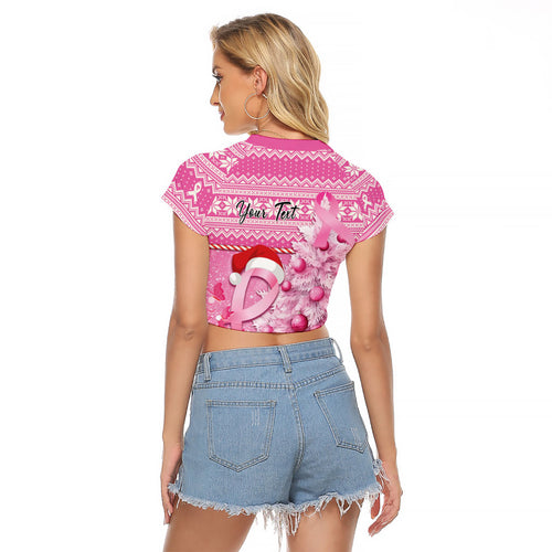 Personalised Australia Breast Cancer Awareness Month Raglan Cropped T Shirt Thinking Pink This Christmas