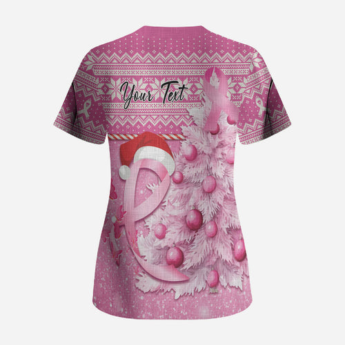 Personalised Australia Breast Cancer Awareness Month Scrub Top Thinking Pink This Christmas