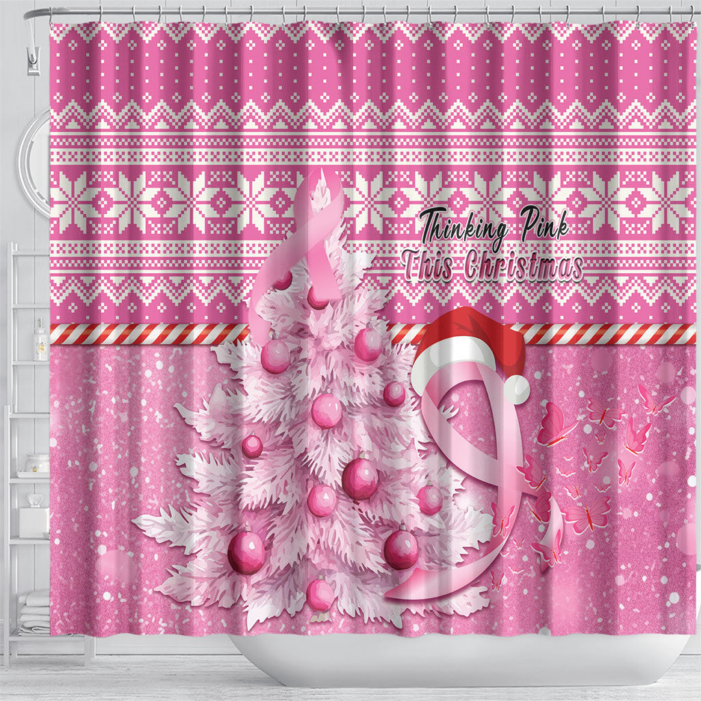 Australia Breast Cancer Awareness Month Shower Curtain Thinking Pink This Christmas