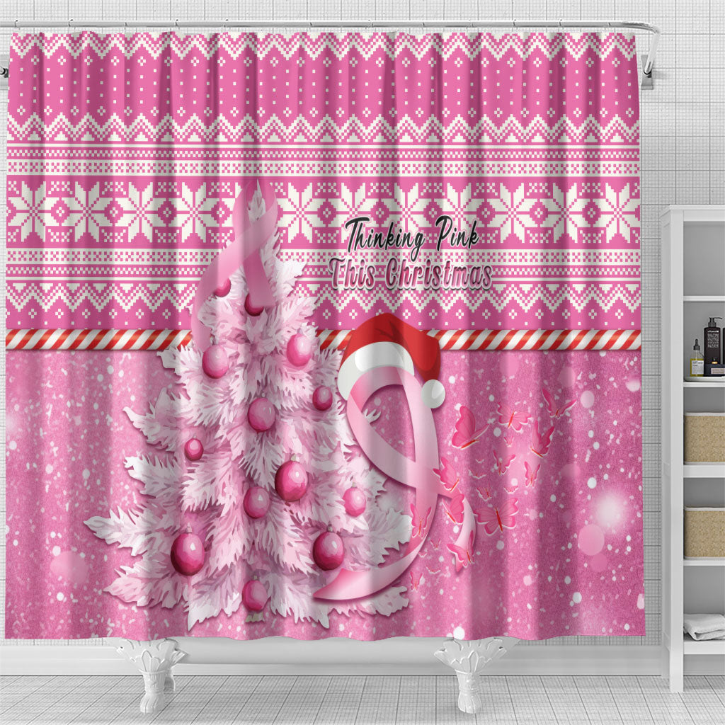 Australia Breast Cancer Awareness Month Shower Curtain Thinking Pink This Christmas