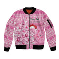 Personalised Australia Breast Cancer Awareness Month Sleeve Zip Bomber Jacket Thinking Pink This Christmas