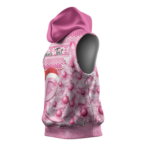 Personalised Australia Breast Cancer Awareness Month Sleeveless Hoodie Thinking Pink This Christmas
