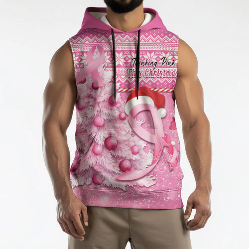 Personalised Australia Breast Cancer Awareness Month Sleeveless Hoodie Thinking Pink This Christmas