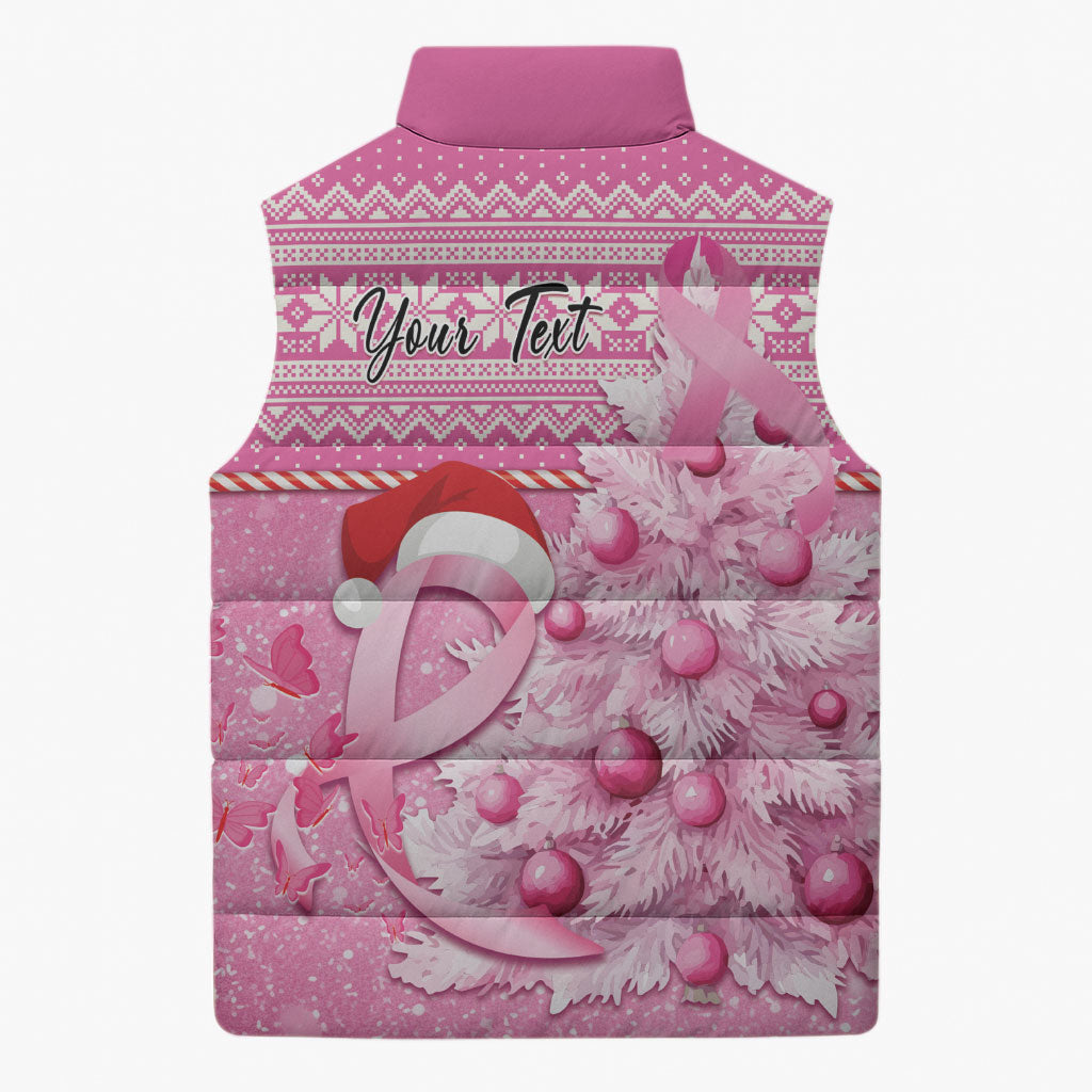 Personalised Australia Breast Cancer Awareness Month Sleeveless Puffer Jacket Thinking Pink This Christmas