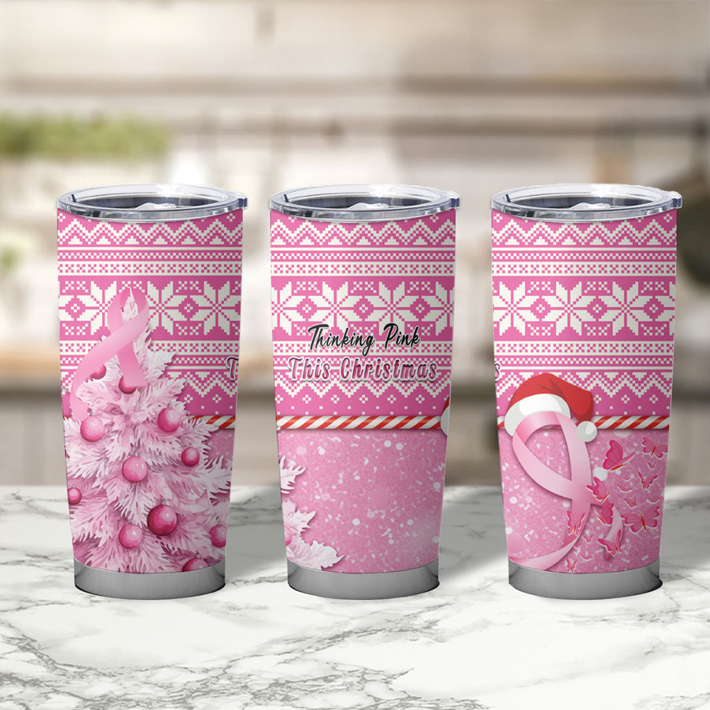 Australia Breast Cancer Awareness Month Tumbler Cup Thinking Pink This Christmas