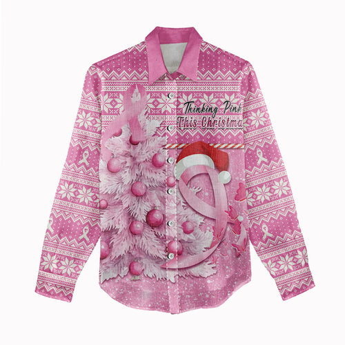 Personalised Australia Breast Cancer Awareness Month Women Casual Shirt Thinking Pink This Christmas