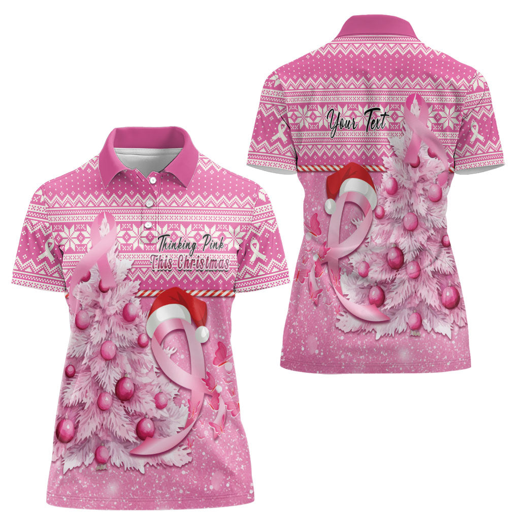 Personalised Australia Breast Cancer Awareness Month Women Polo Shirt Thinking Pink This Christmas