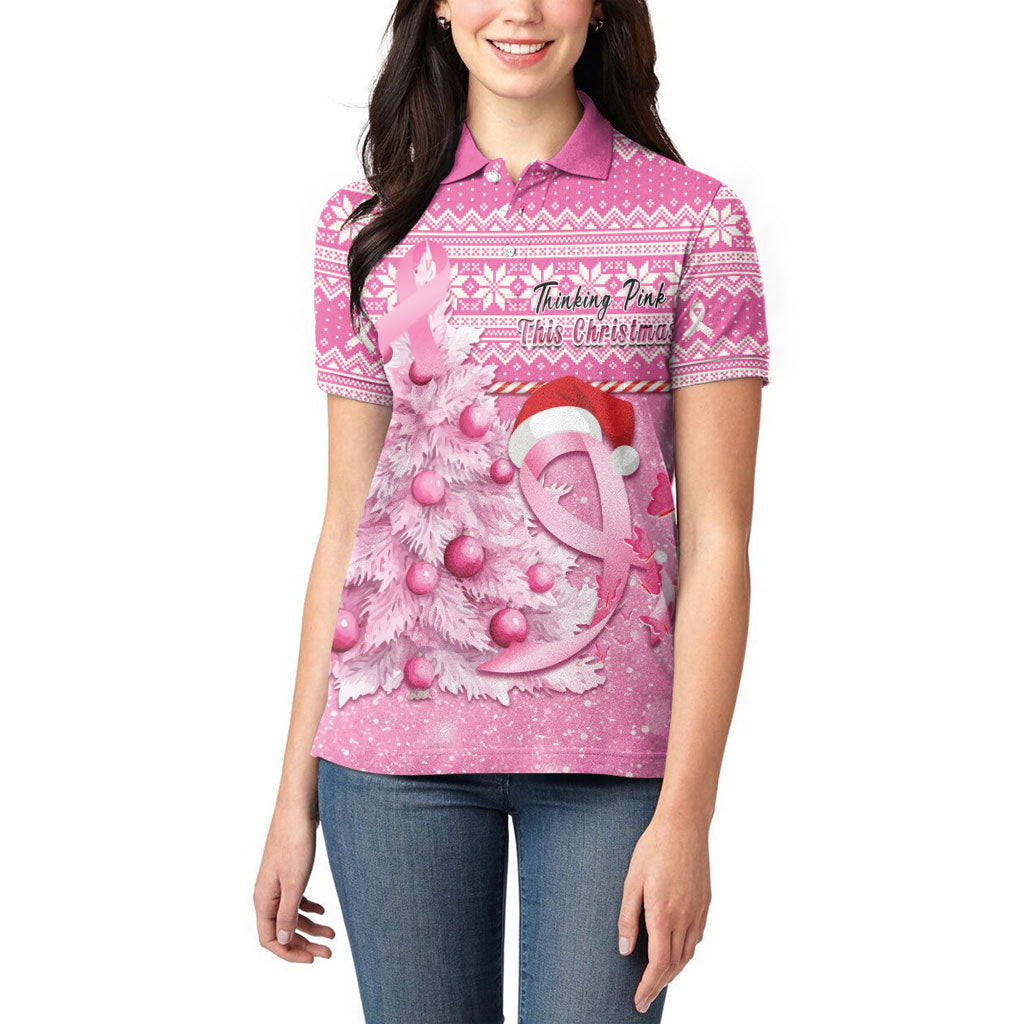 Personalised Australia Breast Cancer Awareness Month Women Polo Shirt Thinking Pink This Christmas