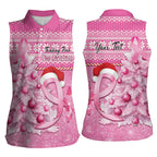 Personalised Australia Breast Cancer Awareness Month Women Sleeveless Polo Shirt Thinking Pink This Christmas