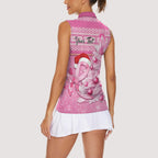 Personalised Australia Breast Cancer Awareness Month Women Sleeveless Polo Shirt Thinking Pink This Christmas