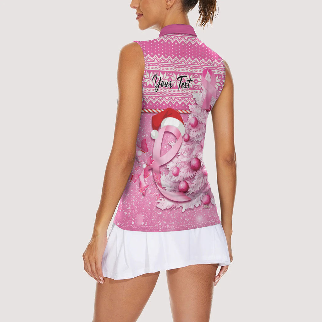 Personalised Australia Breast Cancer Awareness Month Women Sleeveless Polo Shirt Thinking Pink This Christmas