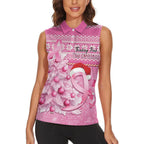 Personalised Australia Breast Cancer Awareness Month Women Sleeveless Polo Shirt Thinking Pink This Christmas