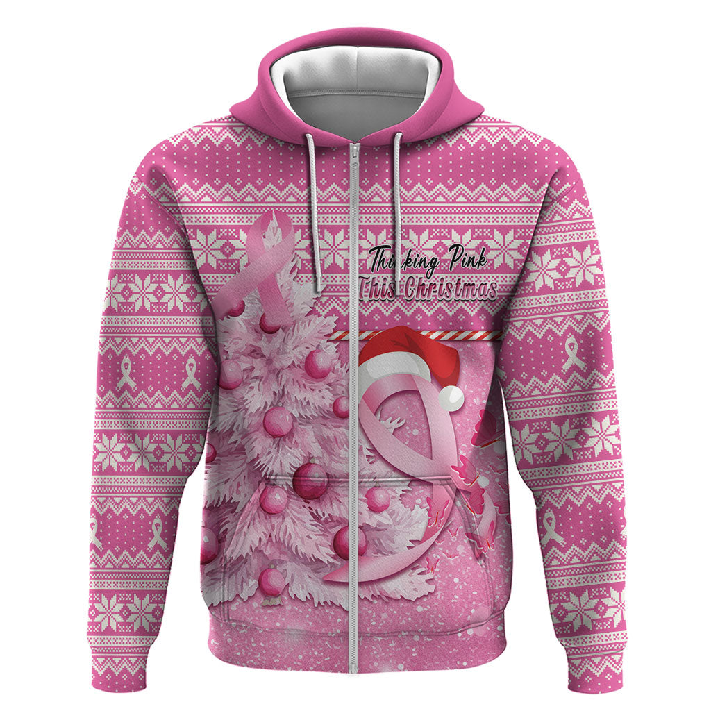 Personalised Australia Breast Cancer Awareness Month Zip Hoodie Thinking Pink This Christmas