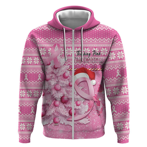 Personalised Australia Breast Cancer Awareness Month Zip Hoodie Thinking Pink This Christmas