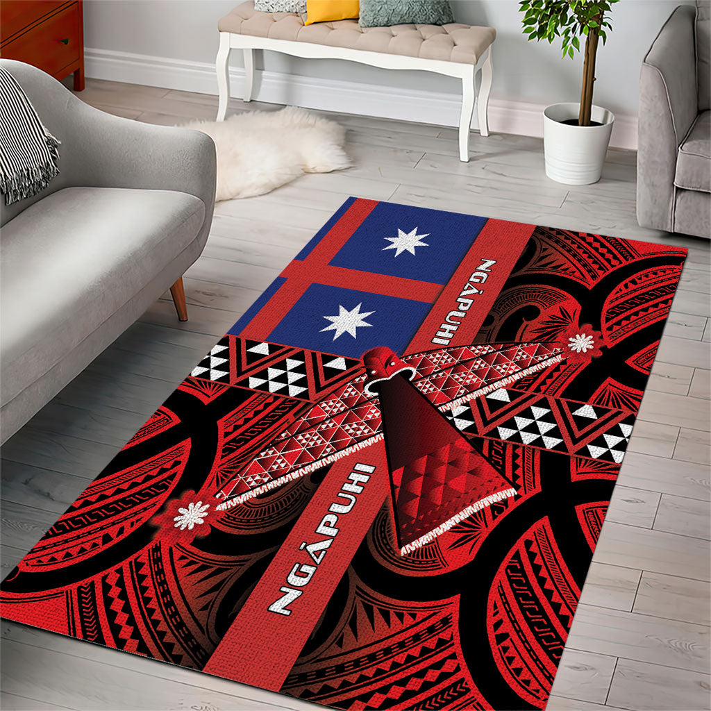 Aotearoa Iwi Ngapuhi Area Rug Tuhoronuku Kite United Tribes Flag Maori Pattern
