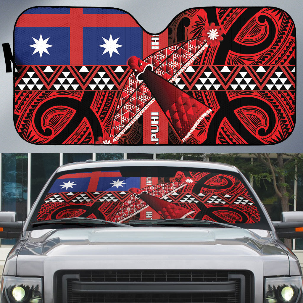 Aotearoa Iwi Ngapuhi Auto Sun Shade Tuhoronuku Kite United Tribes Flag Maori Pattern