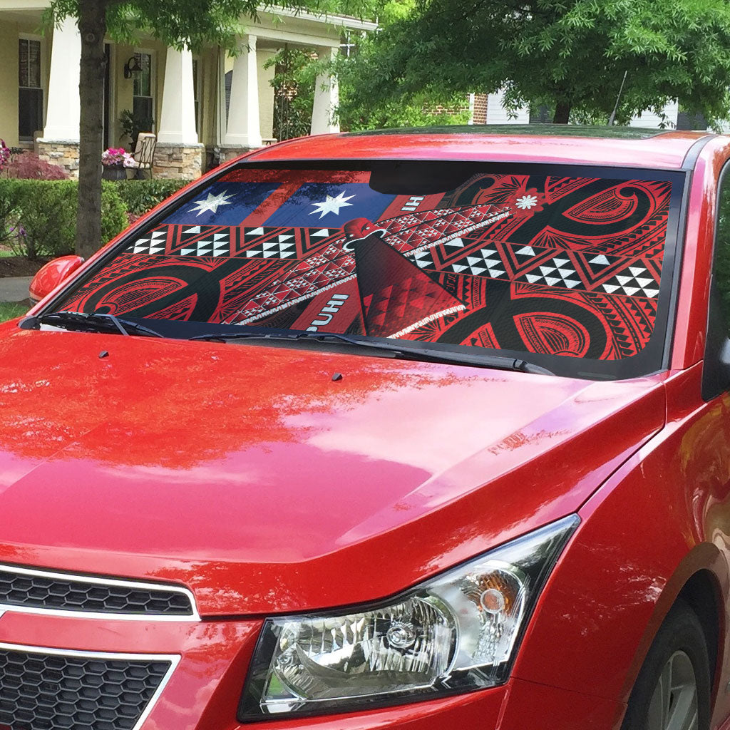 Aotearoa Iwi Ngapuhi Auto Sun Shade Tuhoronuku Kite United Tribes Flag Maori Pattern