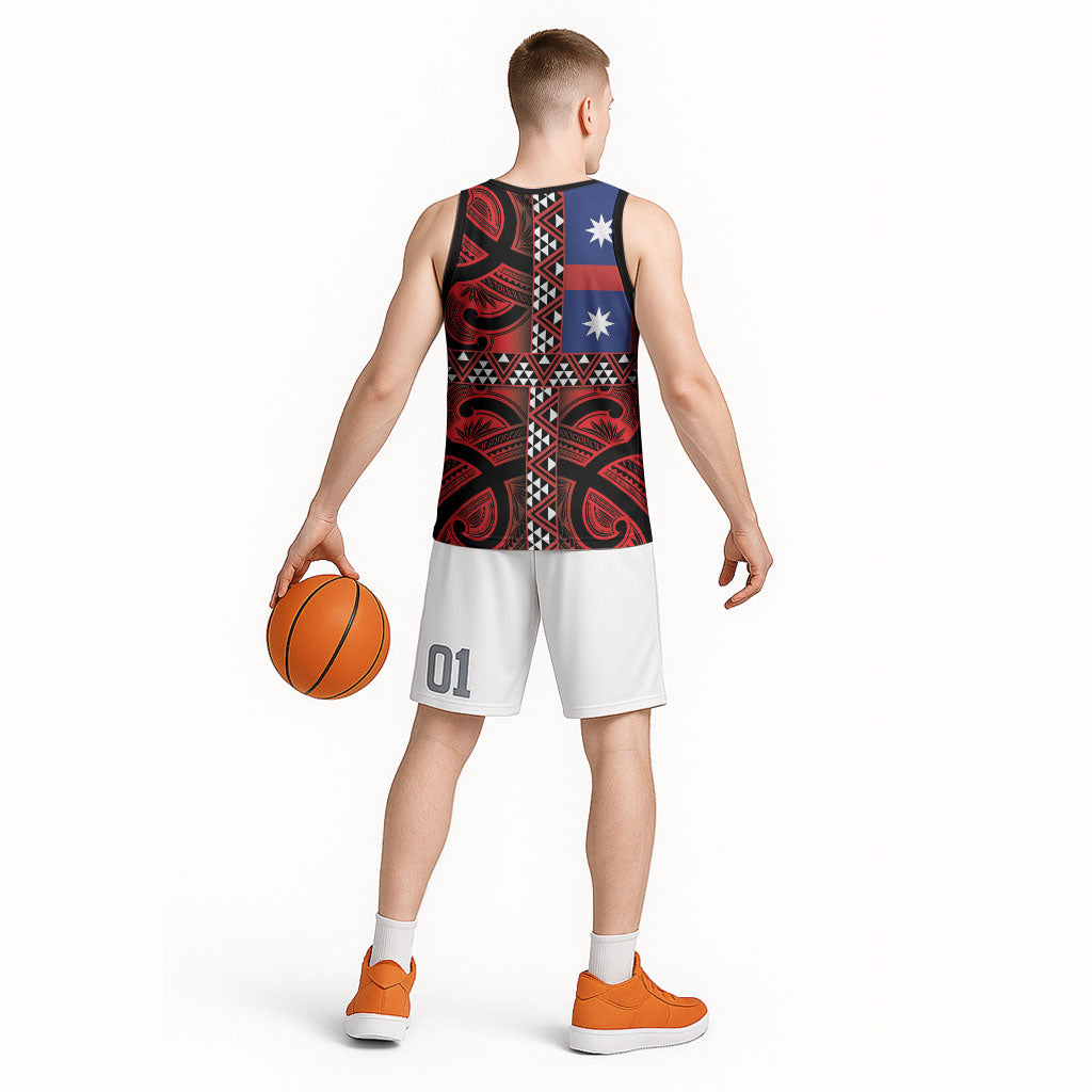 Aotearoa Iwi Ngapuhi Basketball Jersey Tuhoronuku Kite United Tribes Flag Maori Pattern
