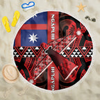 Aotearoa Iwi Ngapuhi Beach Blanket Tuhoronuku Kite United Tribes Flag Maori Pattern