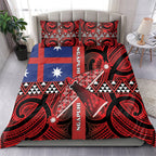 Aotearoa Iwi Ngapuhi Bedding Set Tuhoronuku Kite United Tribes Flag Maori Pattern