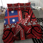 Aotearoa Iwi Ngapuhi Bedding Set Tuhoronuku Kite United Tribes Flag Maori Pattern