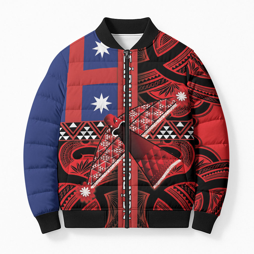 Aotearoa Iwi Ngapuhi Bomber Puffer Jacket Tuhoronuku Kite United Tribes Flag Maori Pattern