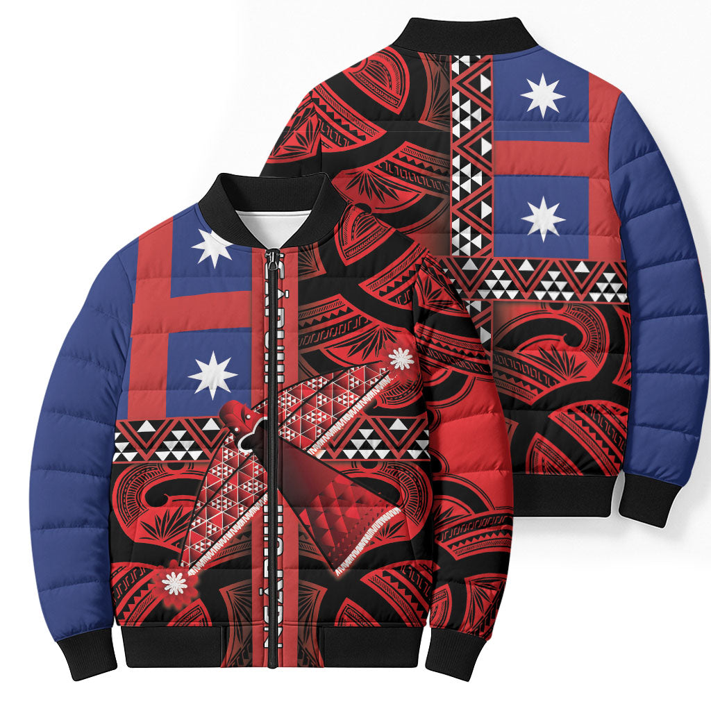 Aotearoa Iwi Ngapuhi Bomber Puffer Jacket Tuhoronuku Kite United Tribes Flag Maori Pattern