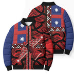 Aotearoa Iwi Ngapuhi Bomber Puffer Jacket Tuhoronuku Kite United Tribes Flag Maori Pattern